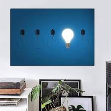 Glödande Glödlampa - Nordisk Väggkonst