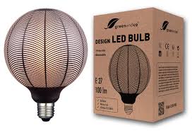 GrönAndCo® Dimbar Vintage LED Glödlampa E27 - Svart Mönster