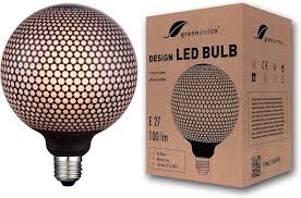 Dimbar Vintage LED Glödlampa - Svart Hexagon E27