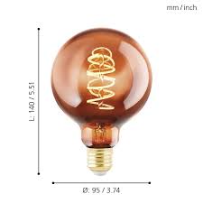 Dimbar Vintage LED E27-lampa i Koppar