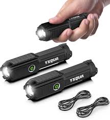 2-pack USB-laddningsbara LED-ficklampor