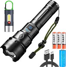 ASORT 40 000 Lumen LED-ficklampa - Vattentät och Uppladdningsbar