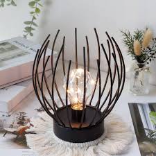 Trådlös LED Bordslampa med Metallbur