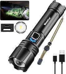 LED Ficklampa XHP70 5000 Lumen - Uppladdningsbar med Powerbank
