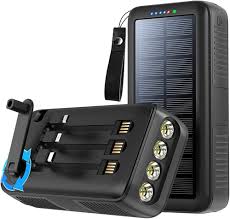 Solkraftad Kompakt Power Bank med Vev och Integrerad Kabel