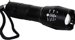 LED Militär Ficklampa med Halkfritt Handtag och Handledsrem