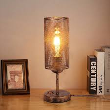 Retro industrilampa E27 - Bordslampa med strömbrytare
