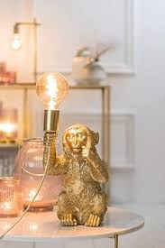 Stilren Bordslampa med Apa i Guld